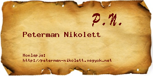 Peterman Nikolett névjegykártya