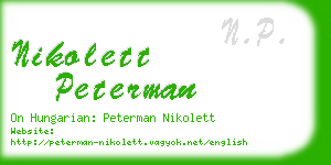 nikolett peterman business card
